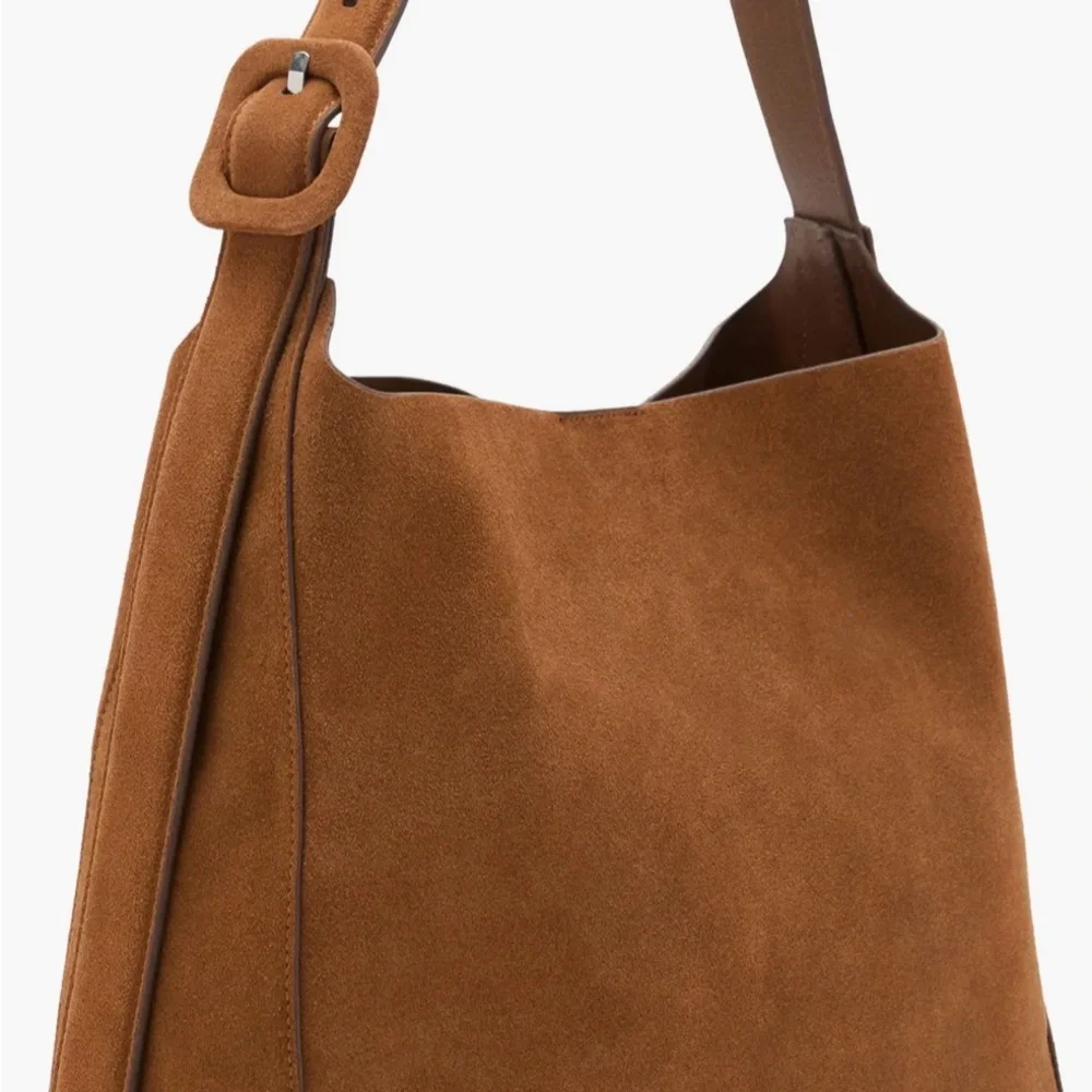 Brand new Mango Large Brown Suede Shopper Women's Bag - Picture 2 of 6